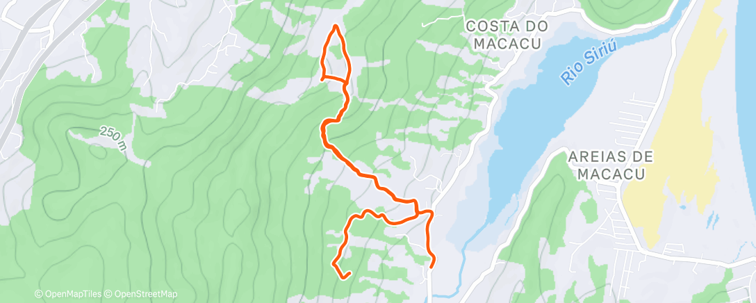 Map of the activity, Corrida matinal