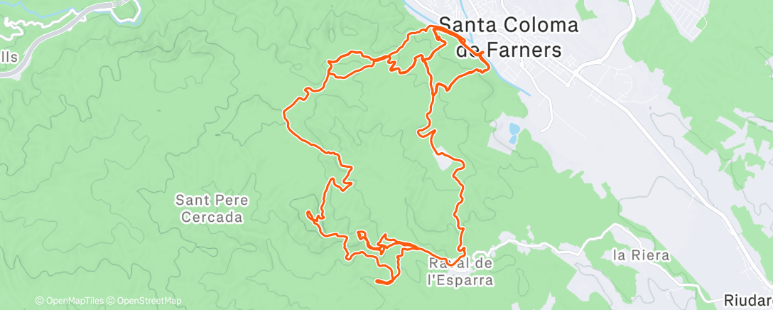 Map of the activity, Bicicleta de montaña eléctrica matutina