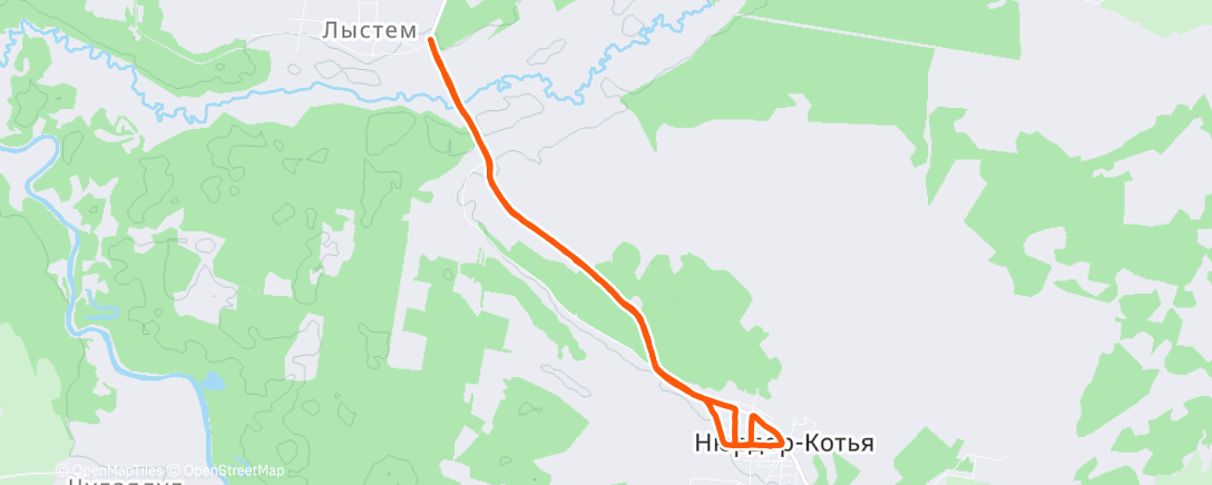 Map of the activity, Дневной забег