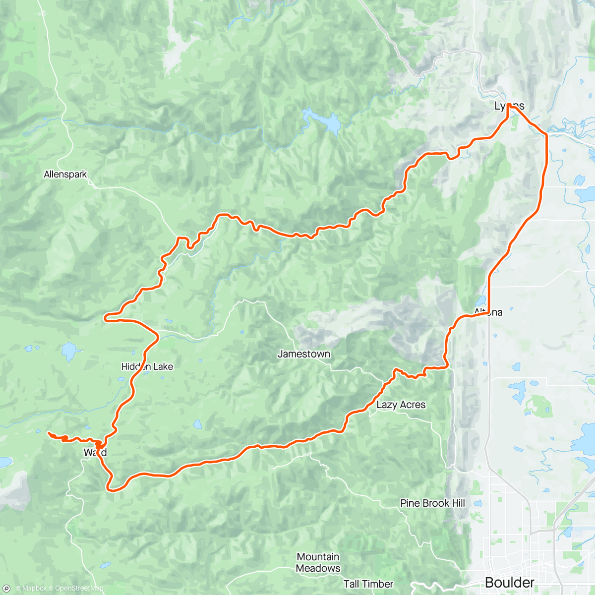 Map of the activity, Lyons - Lefthand Canyon - Brainard Lot - Lyons
