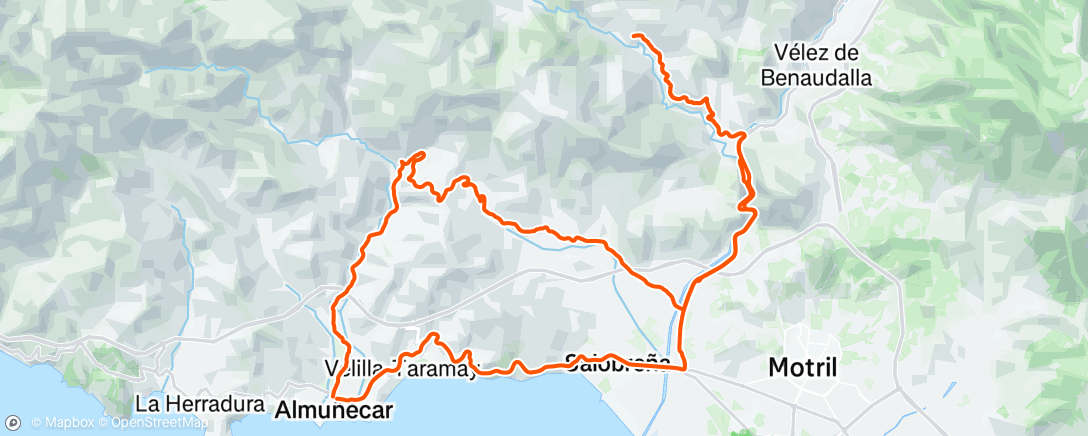 Map of the activity, Bicicleta por la tarde