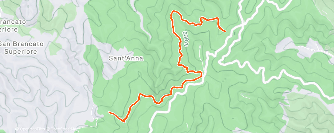 Map of the activity, Afternoon Trail Run