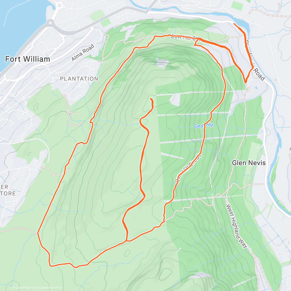 Карта физической активности (Cow Hill loop)