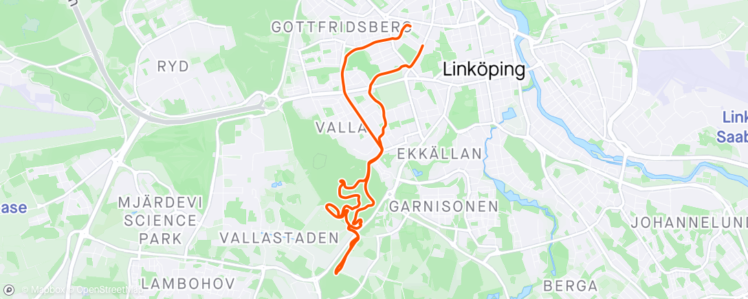 「MTB Vallaskogen」活動的地圖