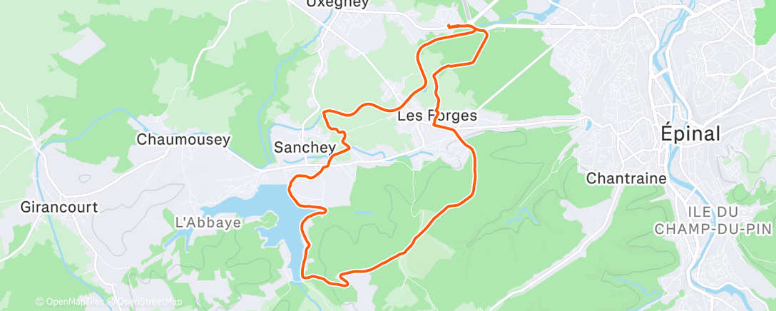 Map of the activity, Sortie gravel dans l'après-midi