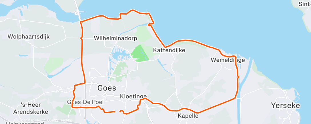 Map of the activity, Rest day ride