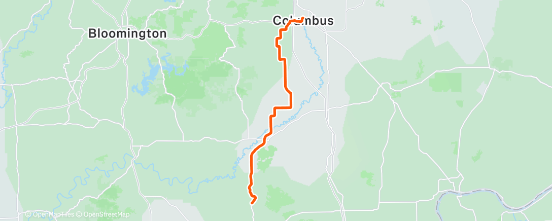 Map of the activity, Somewhat annual ride to family Christmas