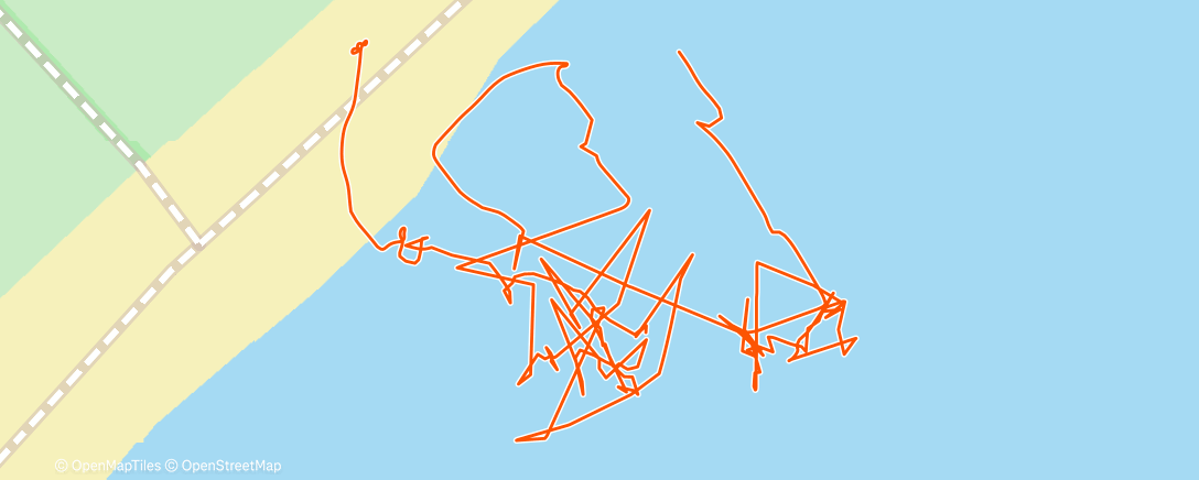 Map of the activity, Xmas Eve surf/swim with the kids