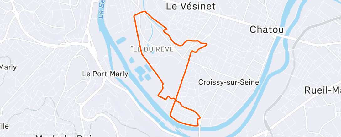 Map of the activity, Course à pied le midi