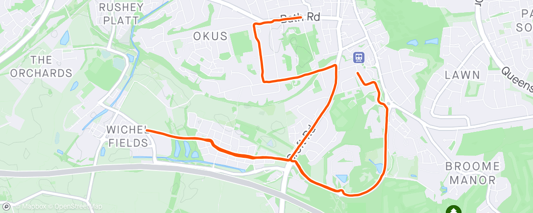 Map of the activity, 28mins tempo