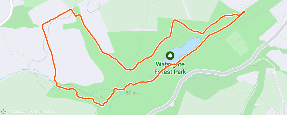 Map of the activity, Watergate Forest Park - Red Circular