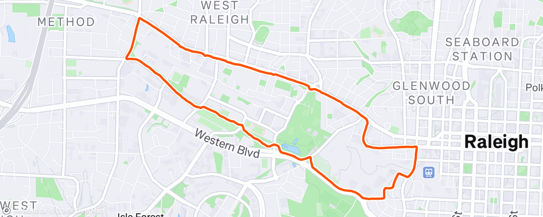 Map of the activity, Evening Run