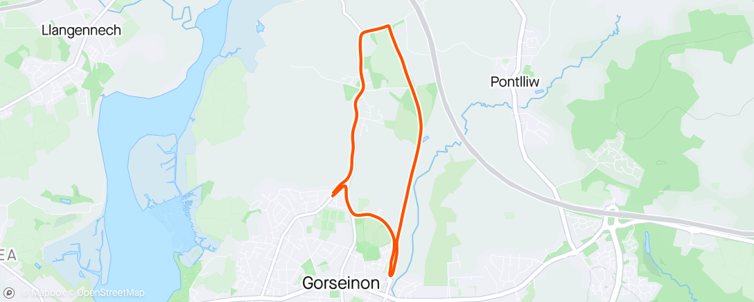 Map of the activity, First run in 2 weeks…..heel recovered 🤞🏼