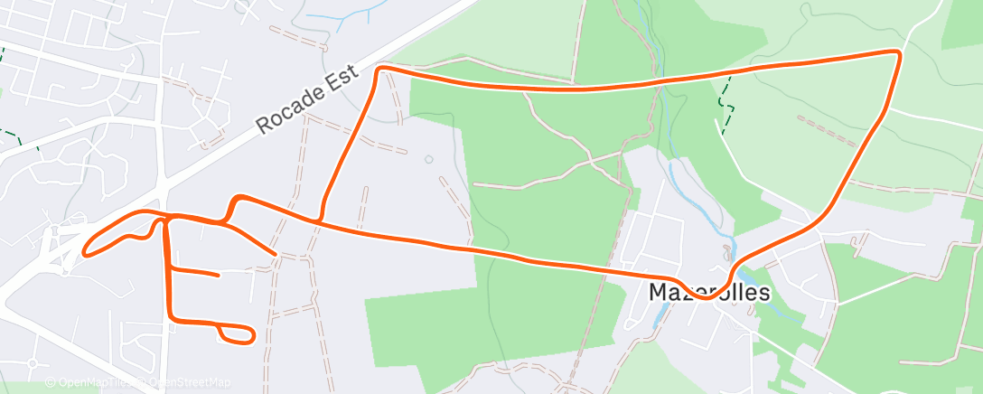 Map of the activity, 10km run 🏃🌧️