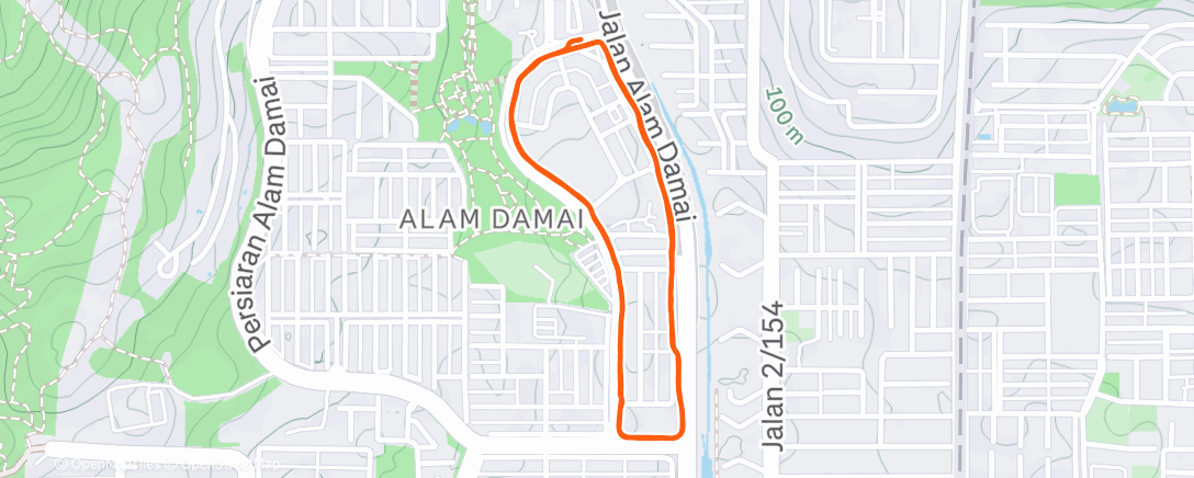 Map of the activity, Afternoon Run