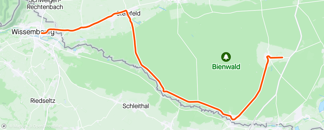 Map of the activity, Alsace: Wissembourg to Büchelberg