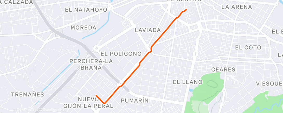 Map of the activity, Caminata de mañana