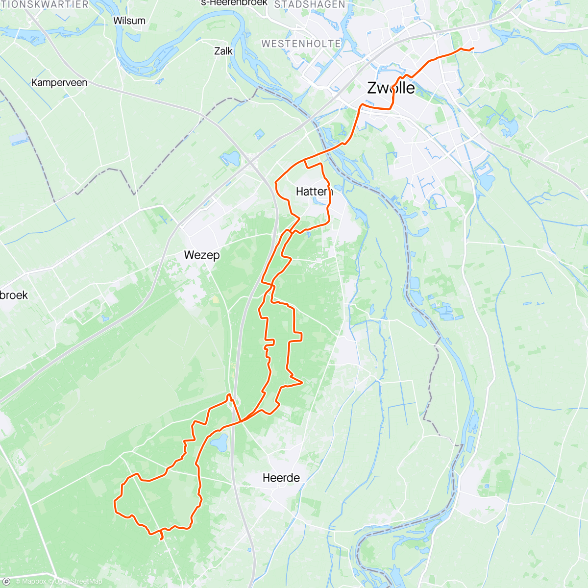 Map of the activity, Veluwe trainingsrit