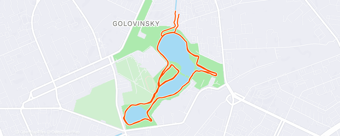 Map of the activity, Evening Run