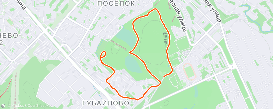 Map of the activity, Утренний забег