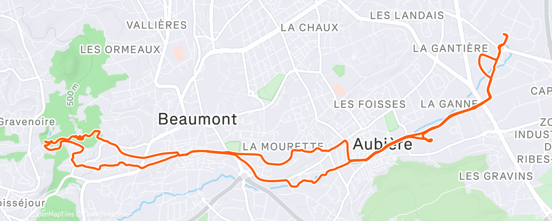 Map of the activity, Sortie technique avec Justin