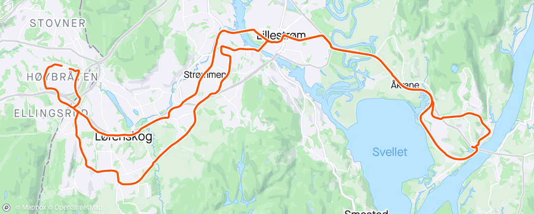 Map of the activity, Lunch Ride. Årets første med racer. 🤪