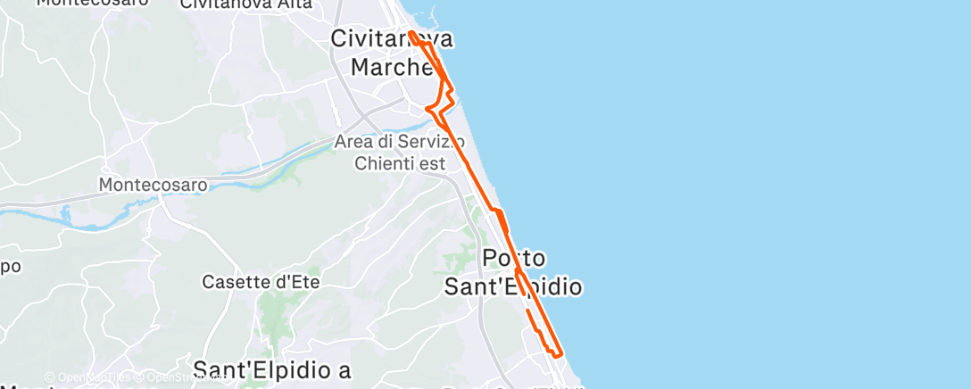 Map of the activity, Pedalata mattutina