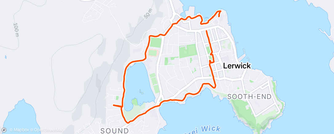 Map of the activity, Lunch  Run - fueled by work related rage! 😀