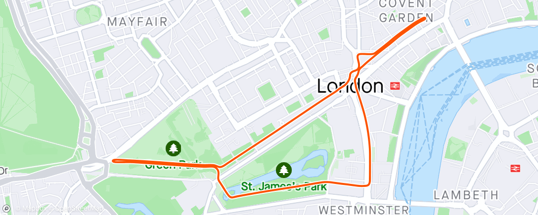 Карта физической активности (Zwift - The Running Channel: Run with Andy  on May Field in London)