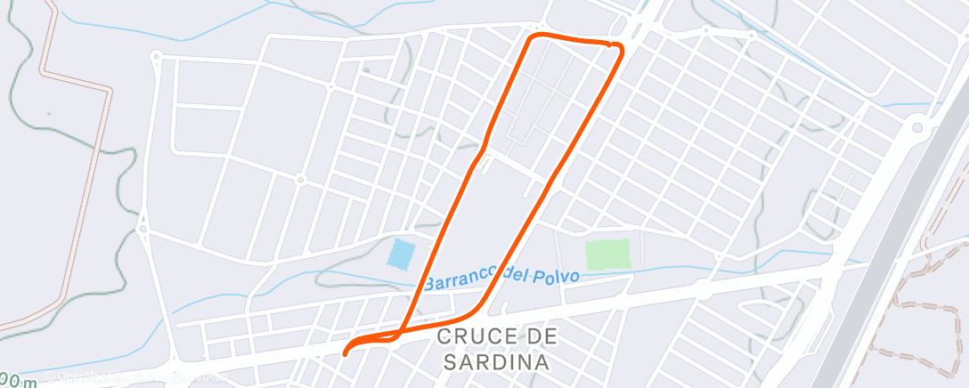 Map of the activity, Bicicleta por la tarde