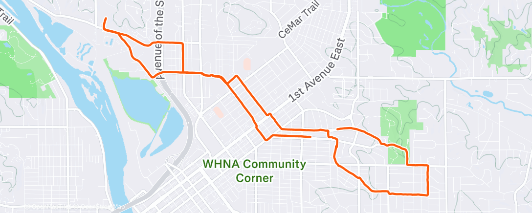 Map of the activity, Bever-Shaver run