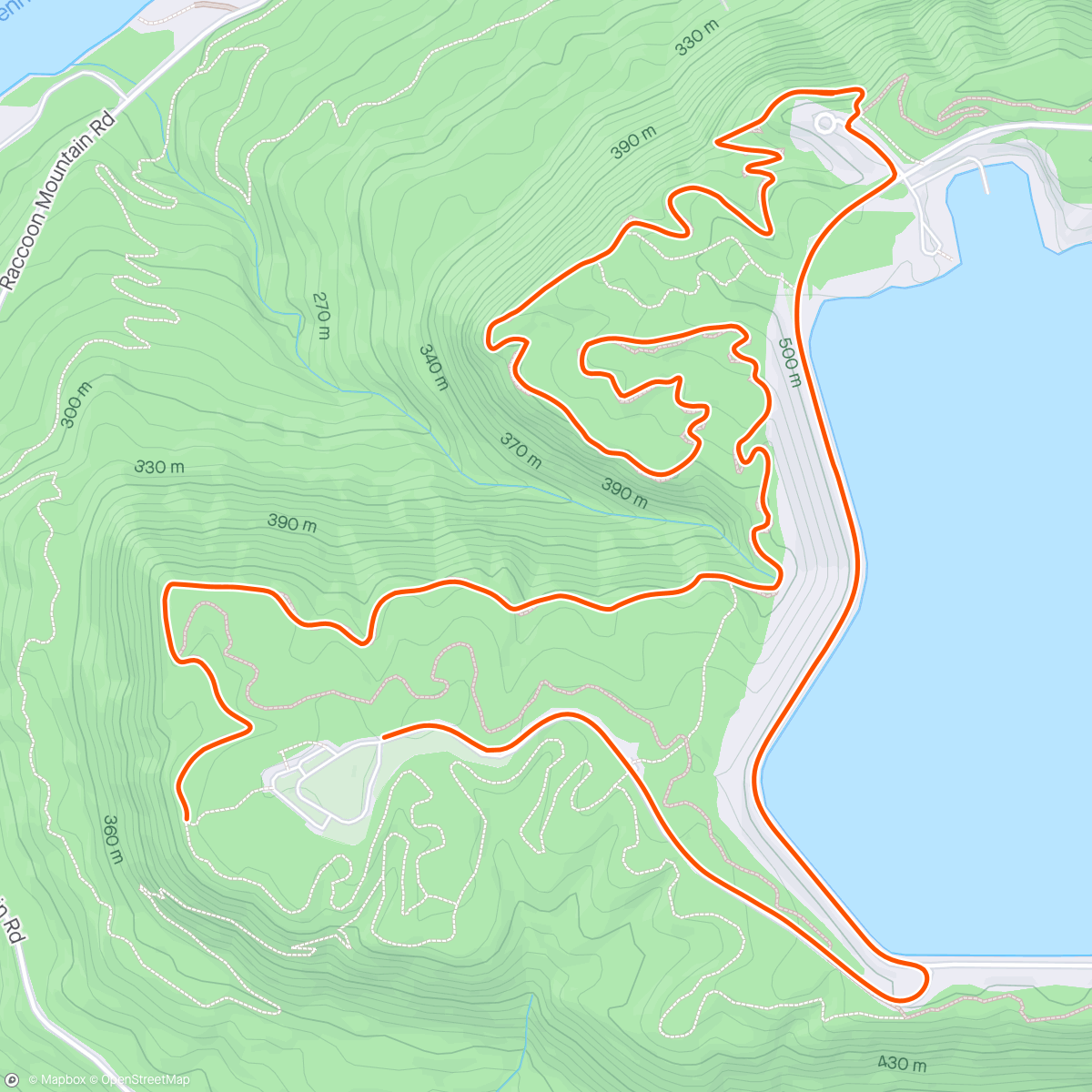 Map of the activity, Raccoon Mtn