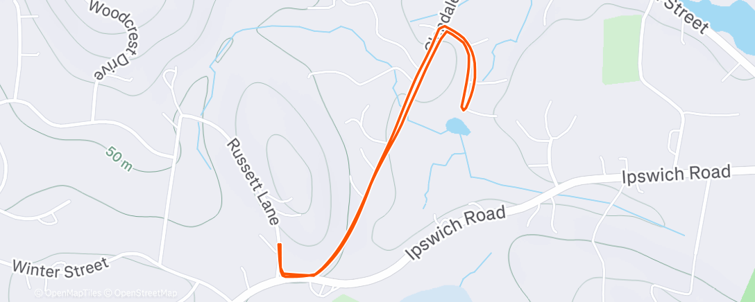 Map of the activity, Afternoon Run