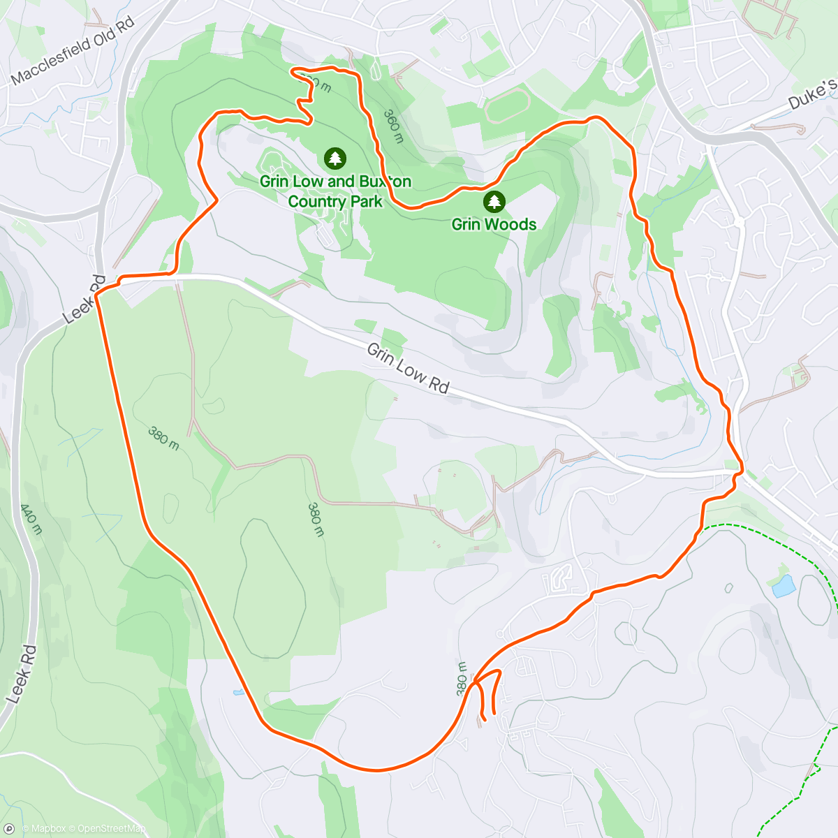 Map of the activity, Run with Andy