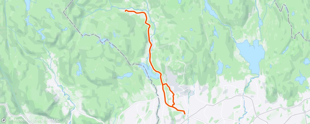 Mapa de la actividad, 10 x 2 km i Sørkedalen med Berte