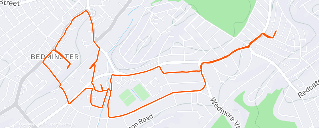 Map of the activity, Morning Run