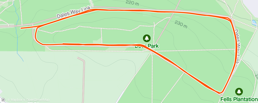 Map of the activity, Chevin forest parkrun