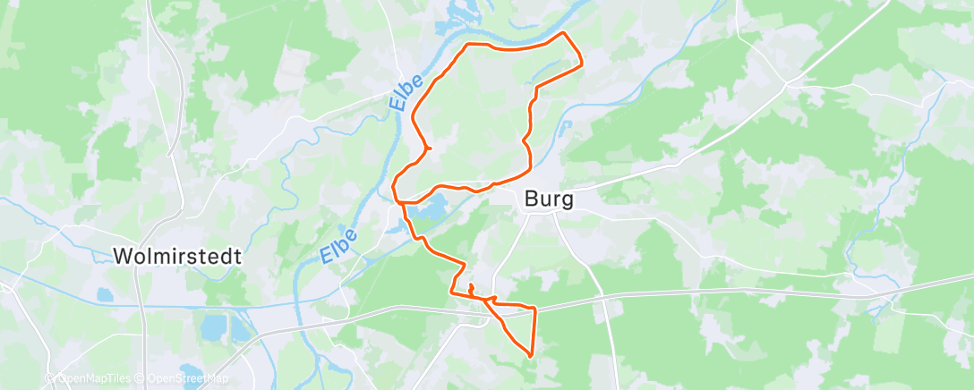 Map of the activity, Radfahrt am Mittag