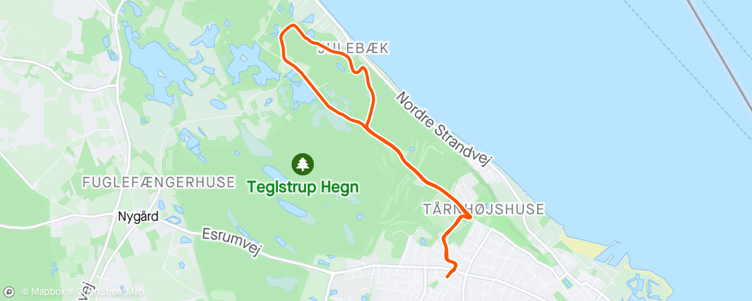 Map of the activity, Afternoon Run - løb/gå