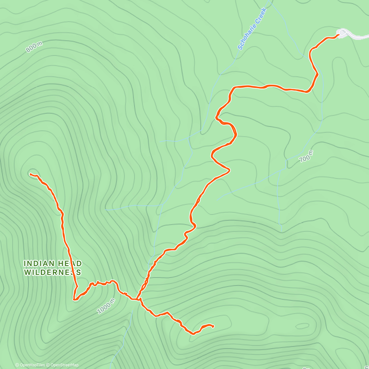 Map of the activity, Twin and Indian Head 4 season finisher