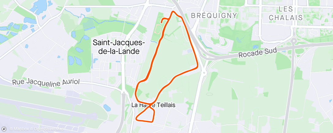 Mapa da atividade, 10 km de Saint Jacques.