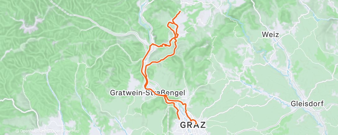 Map of the activity, Gravel-Fahrt zur Mittagszeit