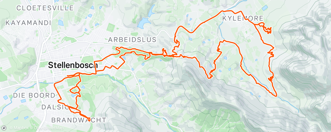 Map of the activity, Stellenbosch Day 6