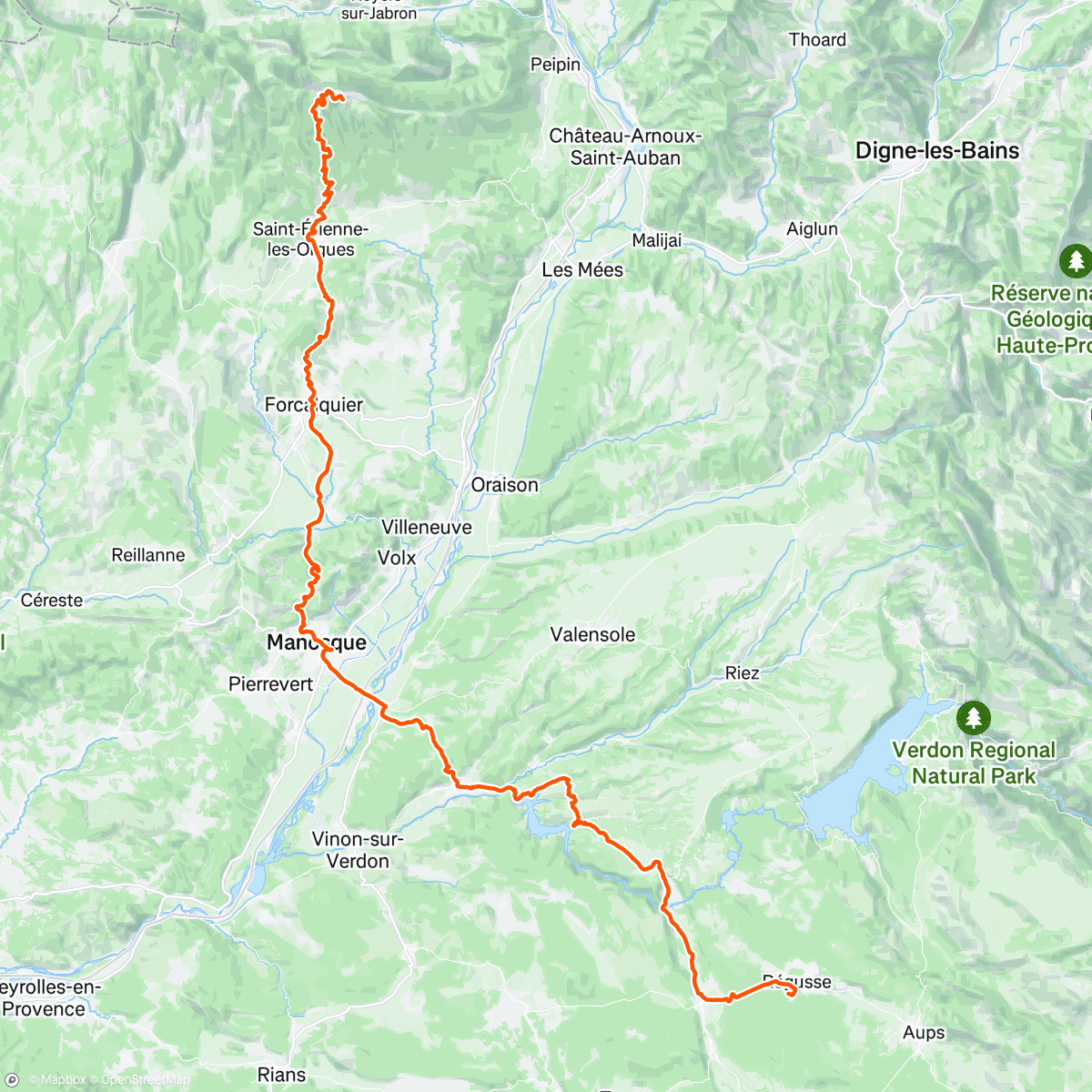 Map of the activity, Montagne de Lure