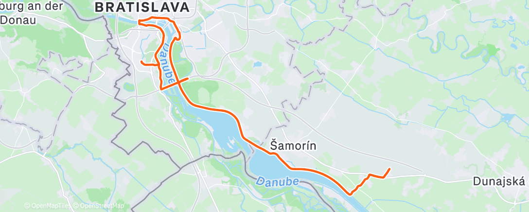 Map of the activity, Lunch Ride