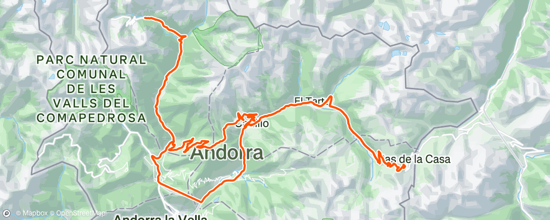 Map of the activity, Altitude camp day 15 - easy endurance