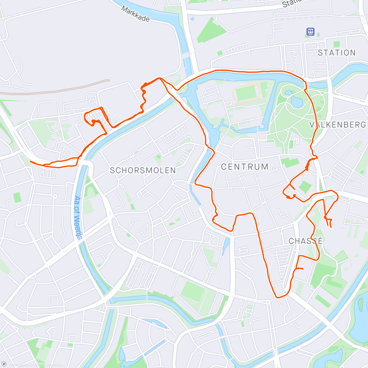 Map of the activity, Urban Trail Breda 2024