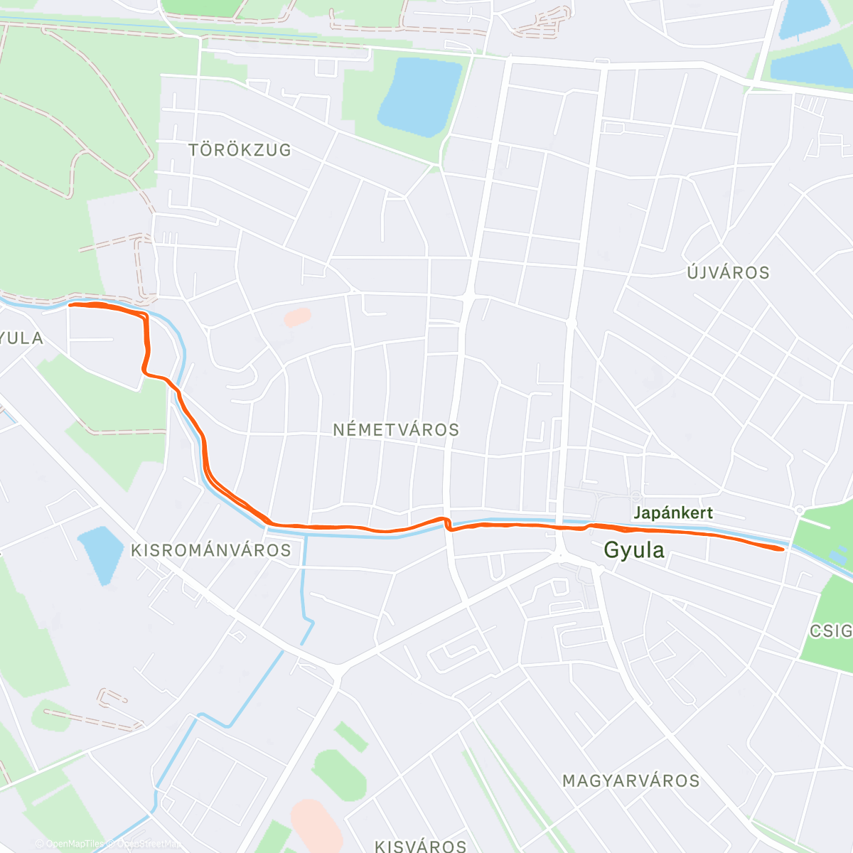 Map of the activity, Afternoon Run