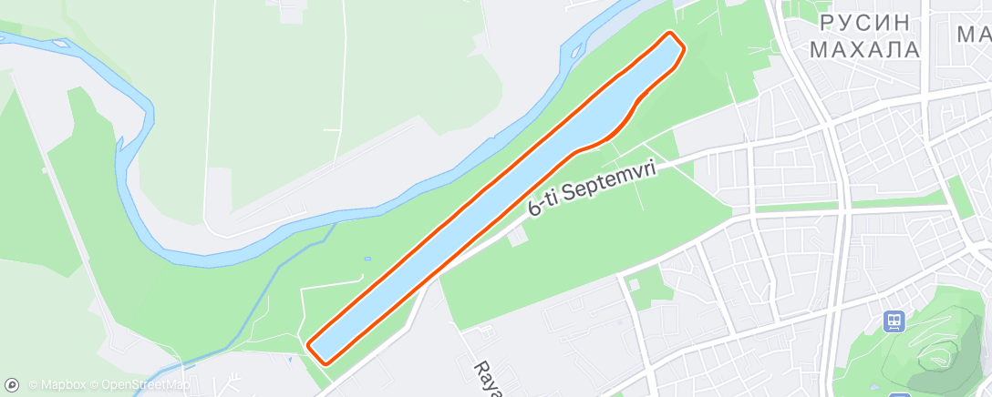 Map of the activity, 5km Run Time trial