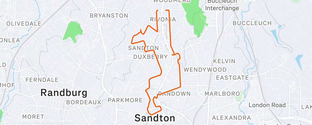 Map of the activity, Morning Run